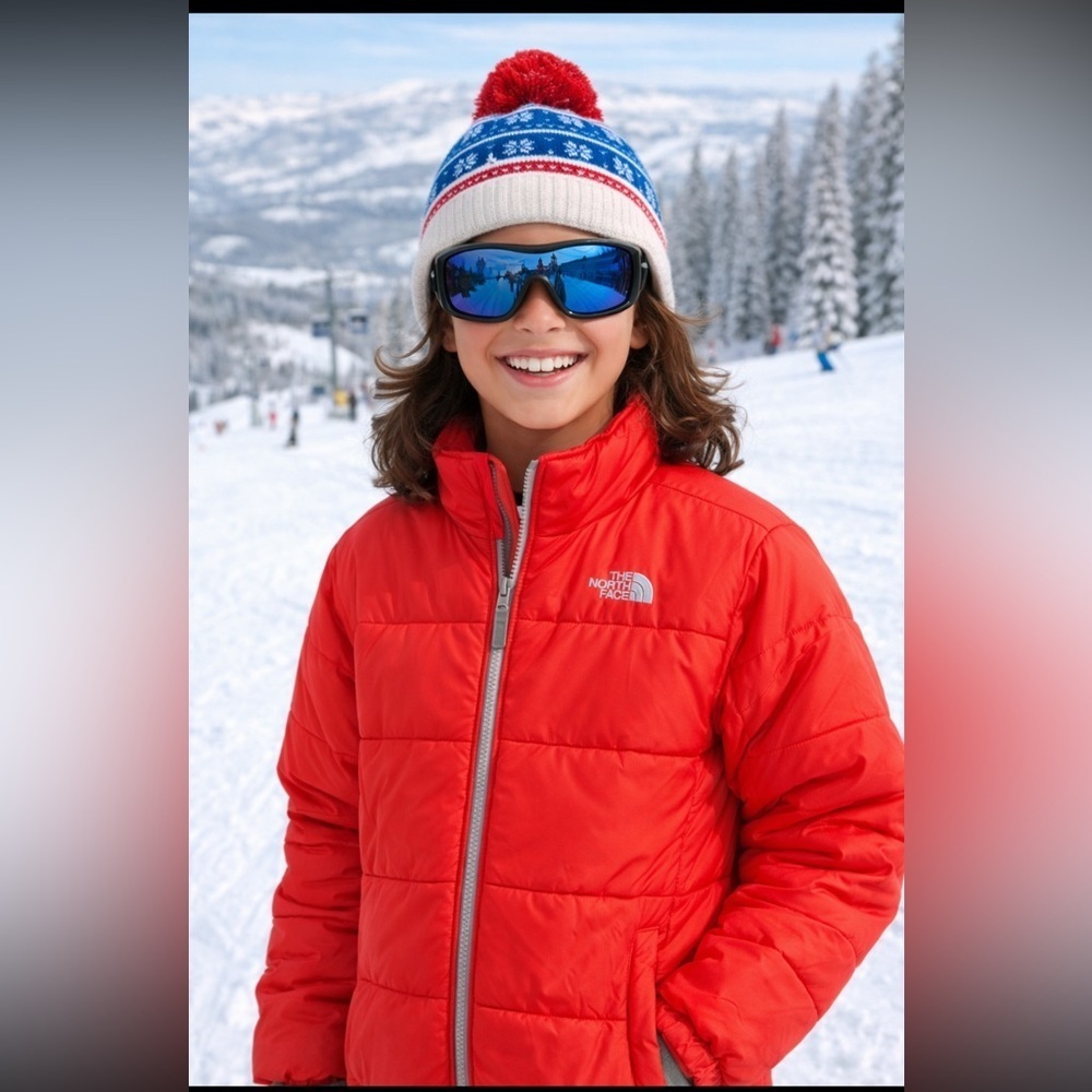 The North Face Red Puffer Jacket 14-16